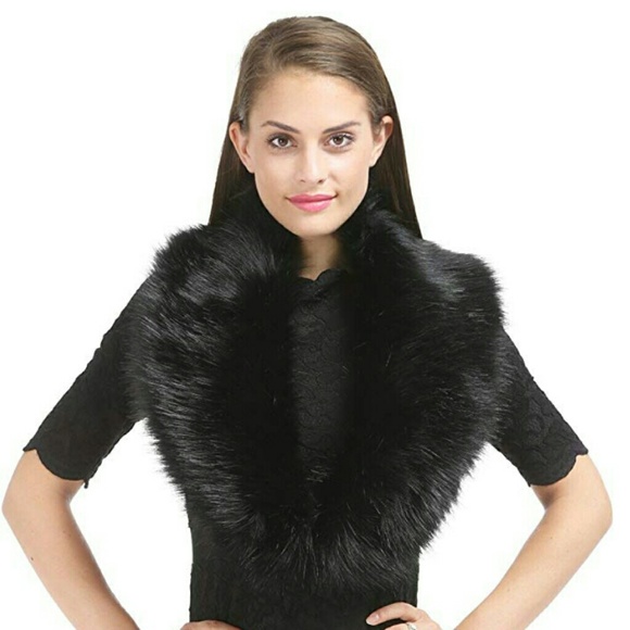 Faux Fur Scarf Wrap Collar Shrug - Picture 2 of 4